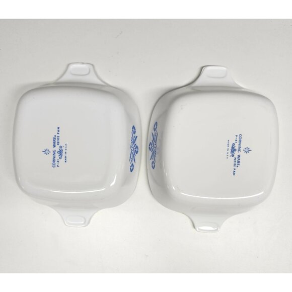 2- CorningWare P-41 Cornflower Blue Petite Pans Blue Stamp Casserole Dishes - Picture 8 of 8